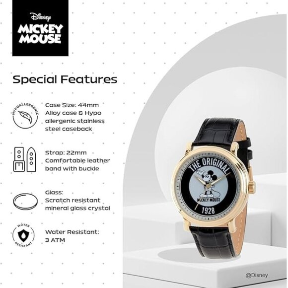 NWT - Disney Mickey Mouse Adult Vintage Analog Quartz Watch - Picture 14 of 16